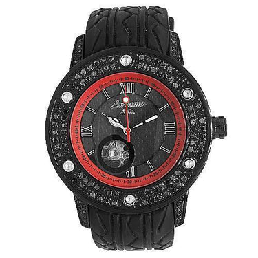 Avianne&Co Mens Steel Tourbillon PVD Plated Diamond Watch